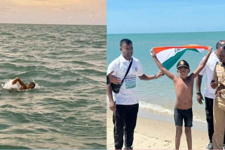 ৭ বছরেই বিশ্বরেকর্ড! উত্তাল সমুদ্র পেরিয়ে ইতিহাস গড়ল ভারতের বিস্ময় বালক ঈশাঙ্ক