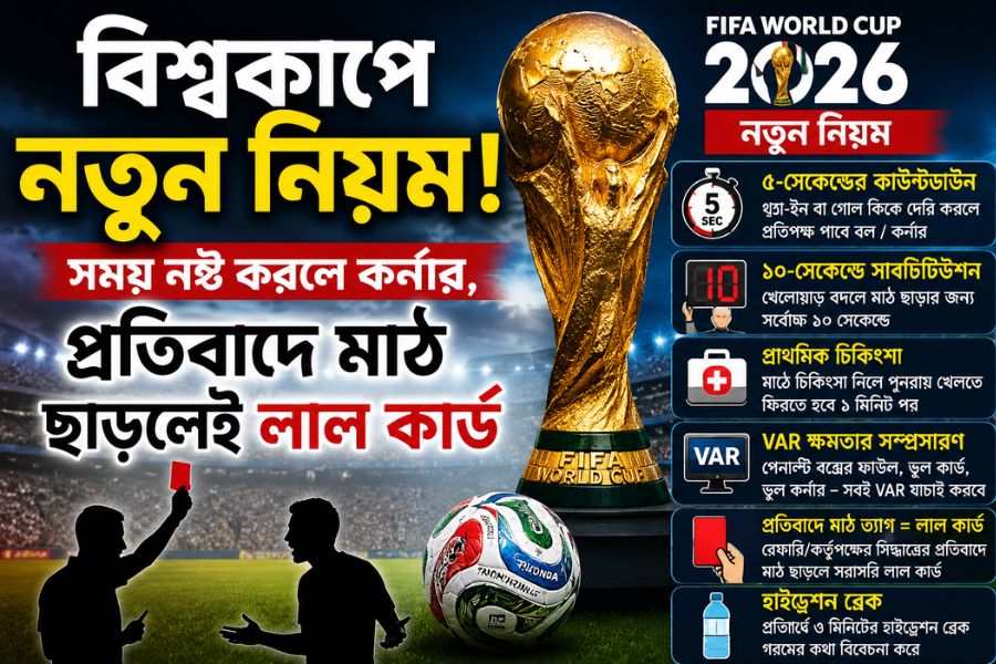বিশ্বকাপে আসছে একগুচ্ছ নতুন নিয়ম! সময় নষ্ট করলে কর্নার, প্রতিবাদে মাঠ ছাড়লেই লাল কার্ড