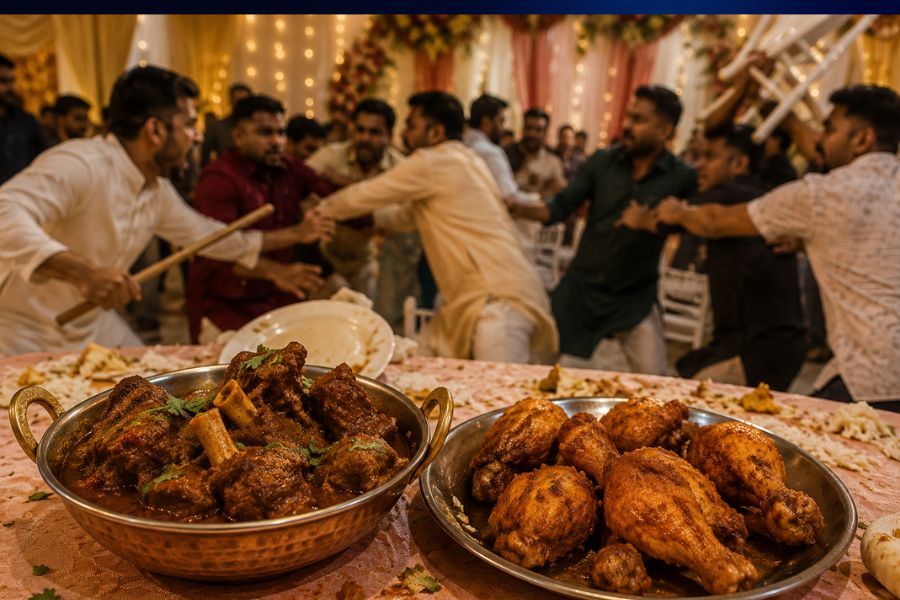 খাসির মাংসের বদলে মুরগি! বিয়ের ভোজ ঘিরে রণক্ষেত্র, আহত অন্তত ১২ জন