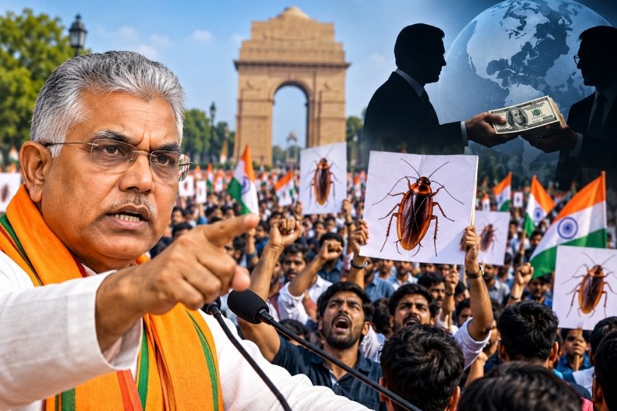 ‘ককরোচ আন্দোলন’ নিয়ে দিল্লির বিক্ষোভে বিদেশি মদতের অভিযোগ দিলীপ ঘোষের